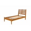 Mid-Century Slat Bed - Twin Size - Castanho Finish
