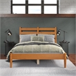 Mid-Century Slat Bed - Full Size - Castanho Finish