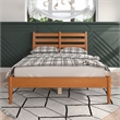 Mid-Century Slat Bed - Full Size - Castanho Finish
