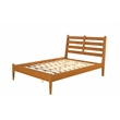 Mid-Century Slat Bed - Full Size - Castanho Finish