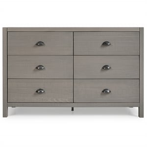 Camaflexi Hampton 51&quotW Six Drawer Drift wood Dresser Gray Finish