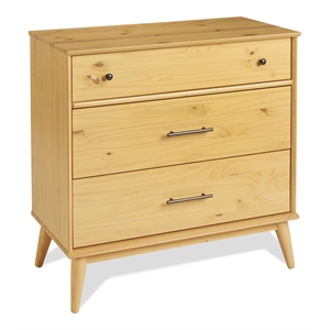 Mid Century Three Drawer Dresser - Scandinavian Oak Finish