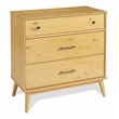 Mid Century Three Drawer Dresser - Scandinavian Oak Finish
