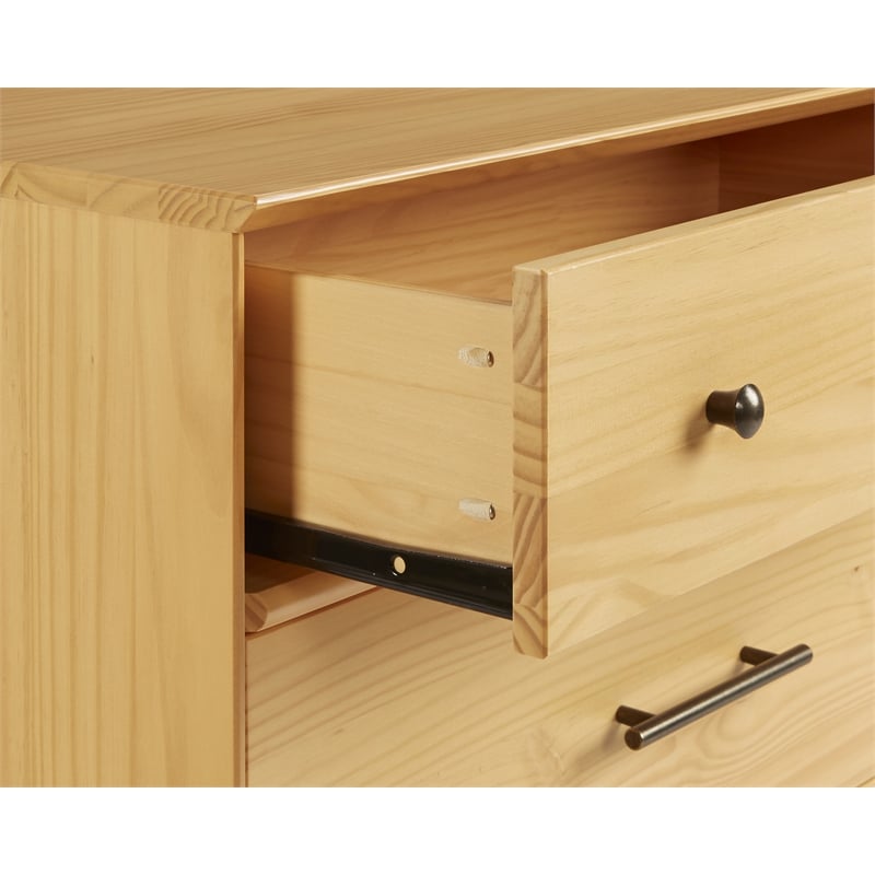 Mid Century Six Drawer Dresser - Scandinavian Oak Finish