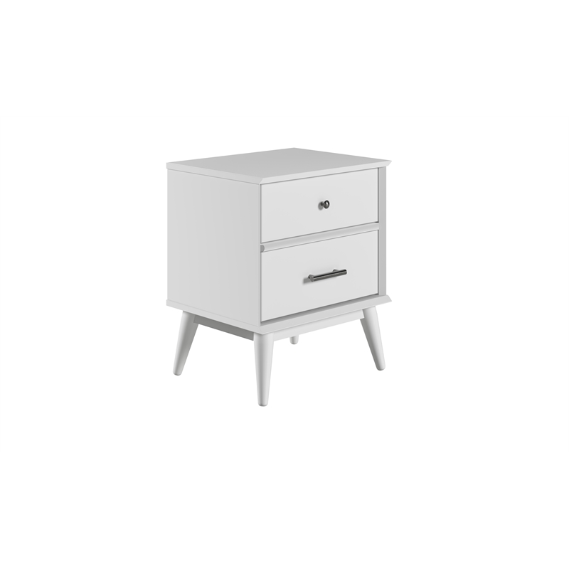 Mid-Century Night Stand - White Finish