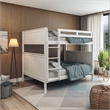 Camaflexi Full over Full Bunk Bed - Panel Headboard - White Finish