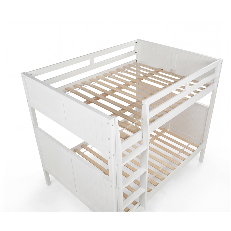 Camaflexi Full over Full Bunk Bed - Panel Headboard - White Finish