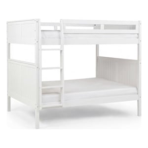 Camaflexi Full over Full Bunk Bed - Panel Headboard - White Finish