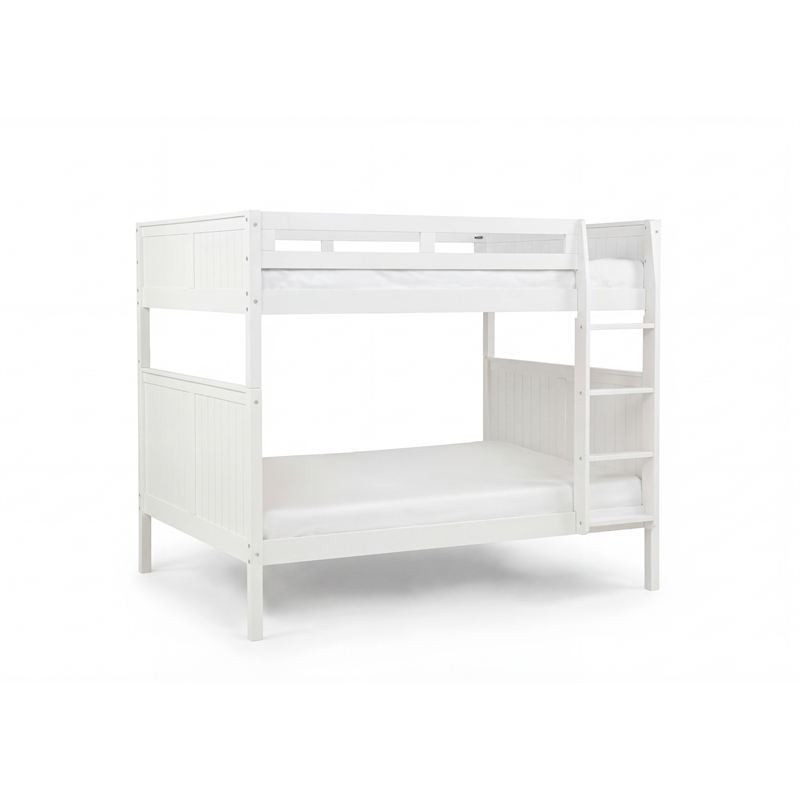 Camaflexi Full over Full Bunk Bed - Panel Headboard - White Finish