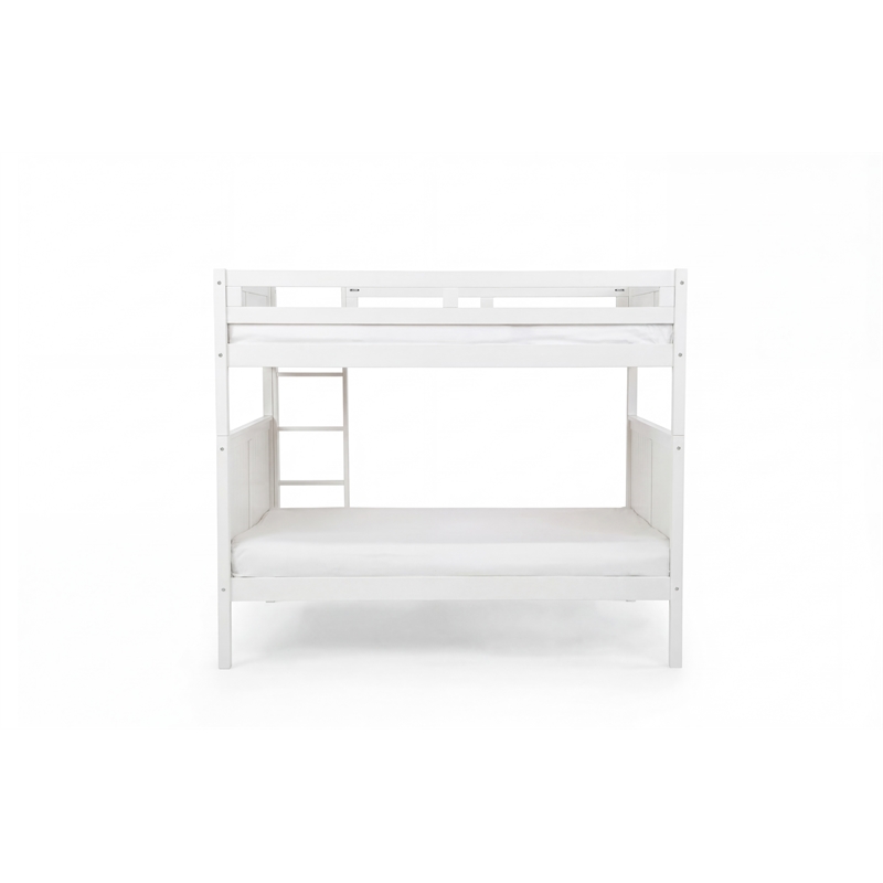 Camaflexi Full over Full Bunk Bed - Panel Headboard - White Finish