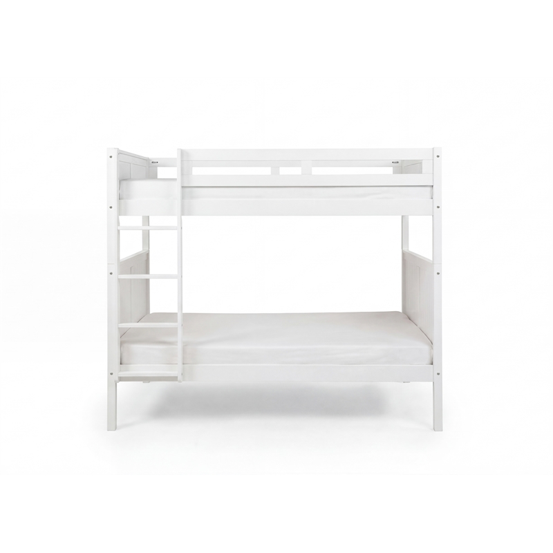 Camaflexi Full over Full Bunk Bed - Panel Headboard - White Finish