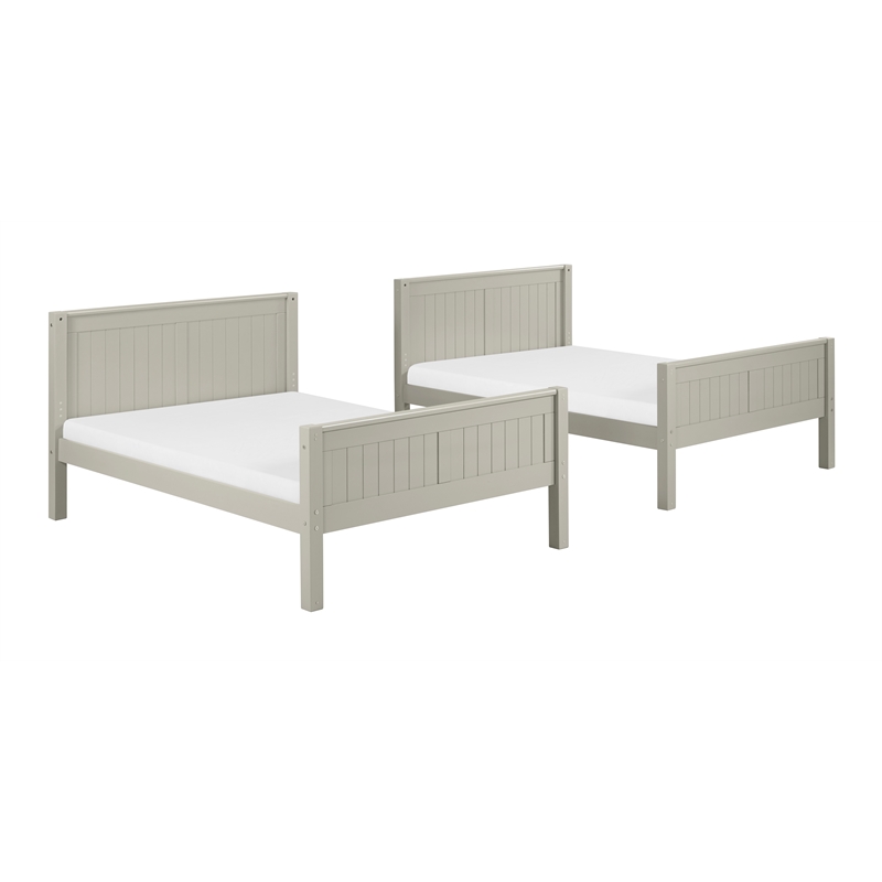 Camaflexi Full over Full Bunk Bed - Panel Headboard - Grey Finish