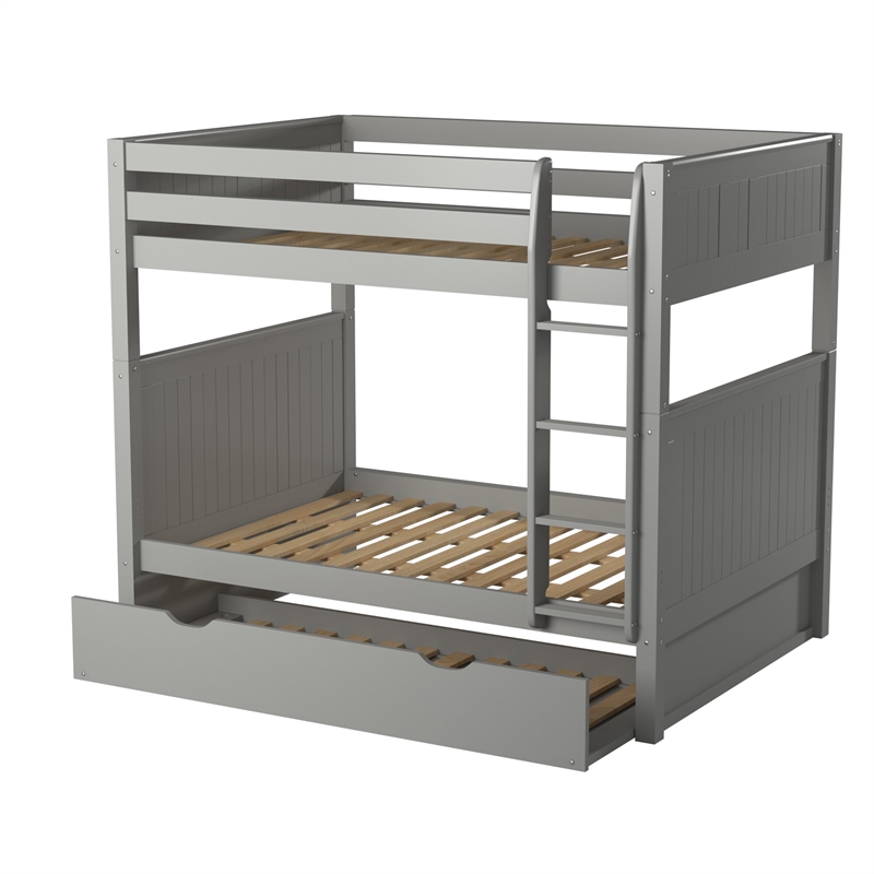 Camaflexi Full over Full Bunk Bed with Twin Trundle - Panel Headboard