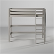 Camaflexi Twin Size High Loft Bed - Panel Headboard - Gray Finish