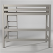 Camaflexi Twin Size High Loft Bed - Panel Headboard - Gray Finish