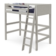 Camaflexi Twin Size High Loft Bed - Panel Headboard - Gray Finish