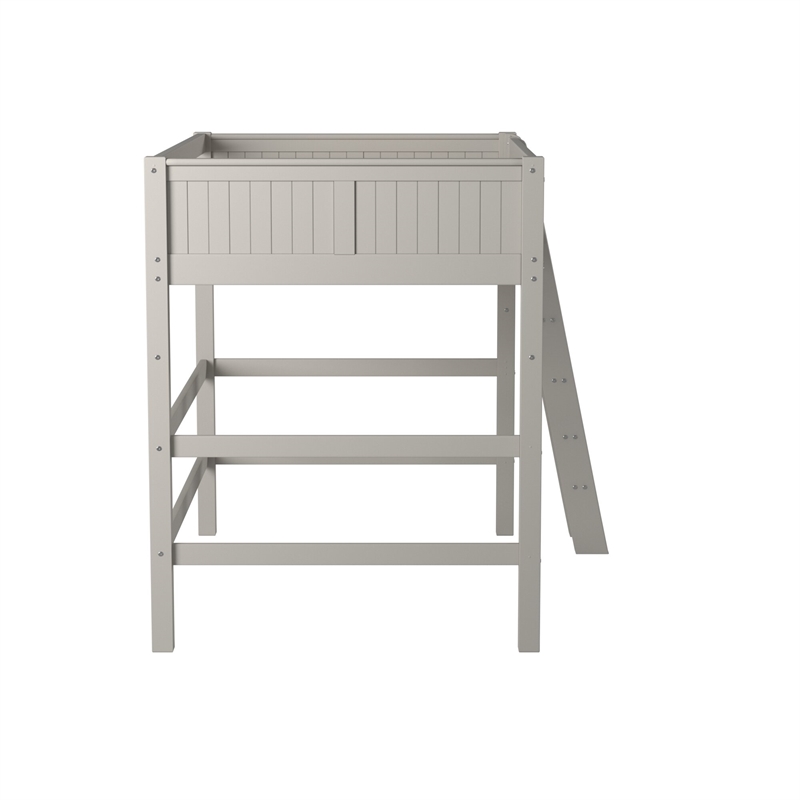 Camaflexi Full Size High Loft Bed - Panel Headboard - Gray Finish