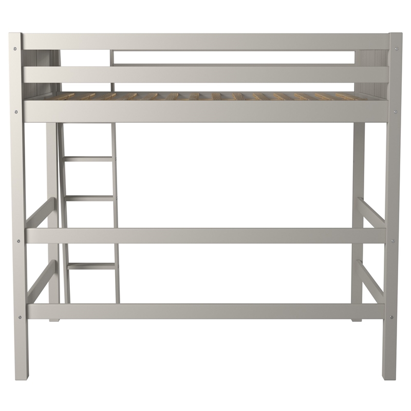 Camaflexi Full Size High Loft Bed - Panel Headboard - Gray Finish