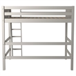 Camaflexi Full Size High Loft Bed - Panel Headboard - Gray Finish