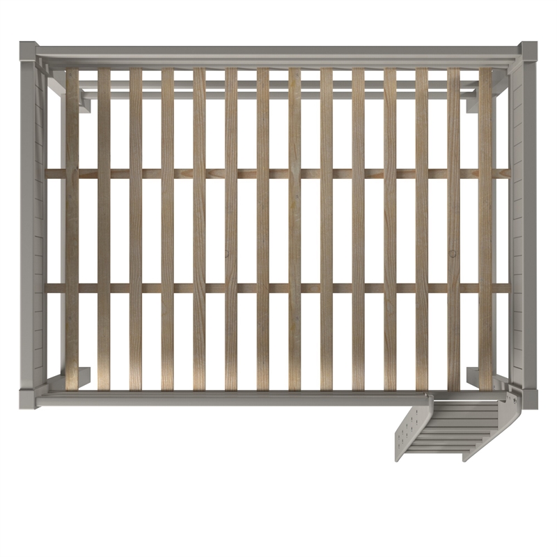 Camaflexi Full Size High Loft Bed - Panel Headboard - Gray Finish