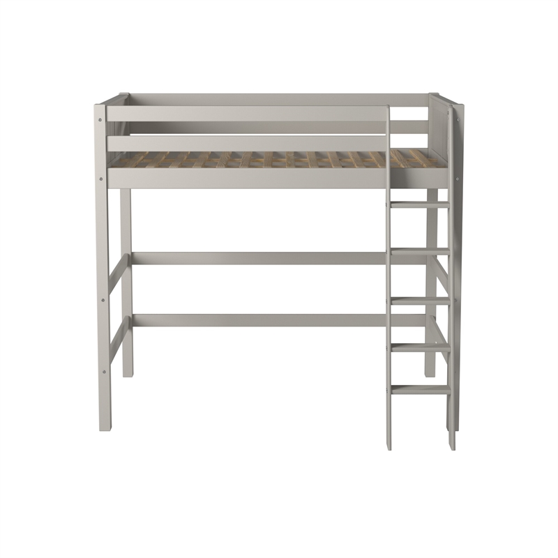 Camaflexi Full Size High Loft Bed - Panel Headboard - Gray Finish