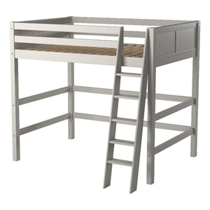Camaflexi Full Size High Loft Bed - Panel Headboard - Gray Finish