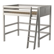 Camaflexi Full Size High Loft Bed - Panel Headboard - Gray Finish