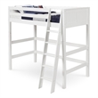 Camaflexi Twin Size High Loft Bed - Panel Headboard - White Finish