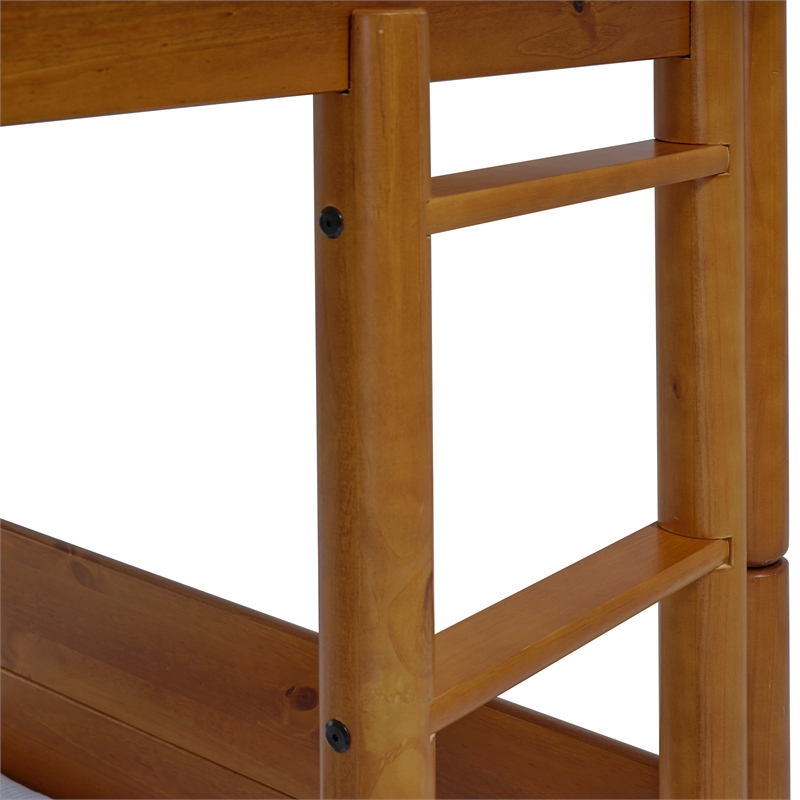 Mid Century Modern Bunk Bed Twin over Twin - Castanho Finish