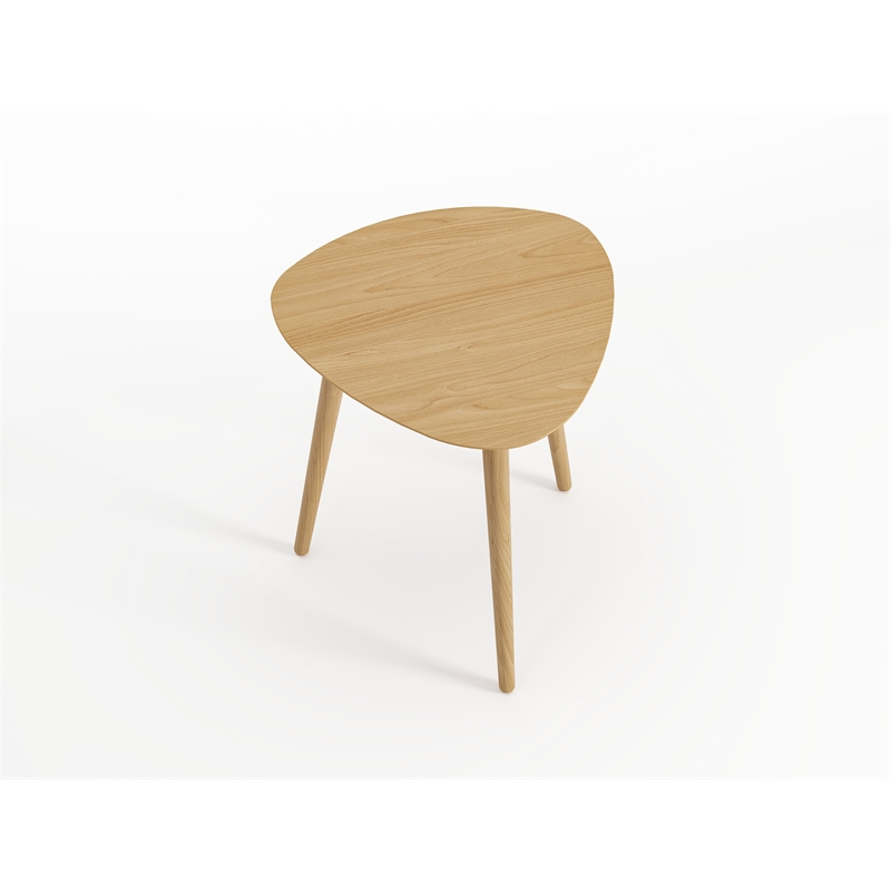 Mid Century Modern End Table Oak Finish