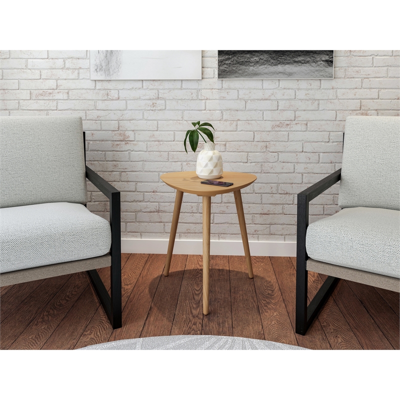 Mid Century Modern End Table Oak Finish