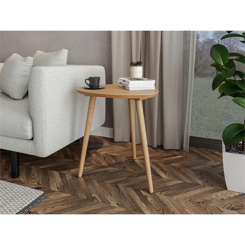 Mid Century Modern End Table Oak Finish