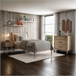 Camaflexi Mid Century Panel Bed Twin Size Light Oak