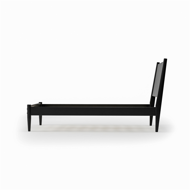 Camaflexi Mid Century Panel Bed Twin Size Black