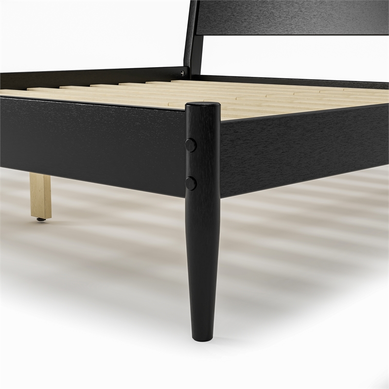 Camaflexi Mid Century Panel Bed King Size Black