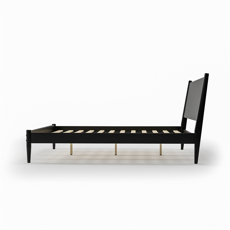 Camaflexi Mid Century Panel Bed King Size Black
