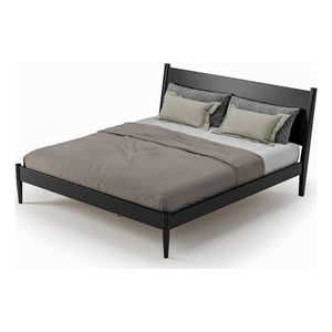 Camaflexi Mid Century Panel Bed King Size Black