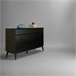 Camaflexi Mid Century Modern Dresser 6 Drawers Black