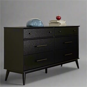 Camaflexi Mid Century Modern Dresser 6 Drawers Black