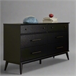Camaflexi Mid Century Modern Dresser 6 Drawers Black