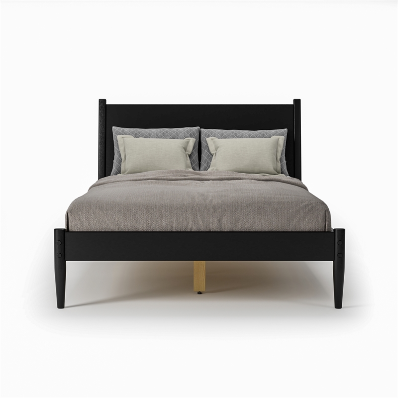 Camaflexi Mid Century Panel Bed Full Size Black