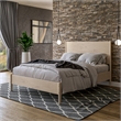 Mid Century Platform Bed Queen Size - Light Oak Finish