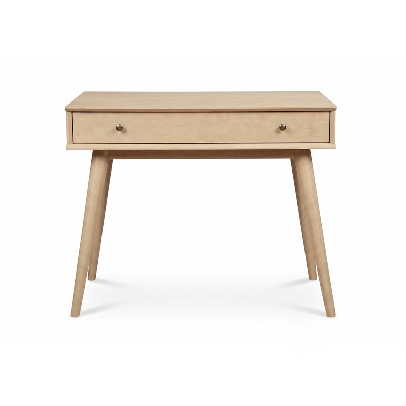 Mid Century Writing Desk One Drawer - Light Oak Finish