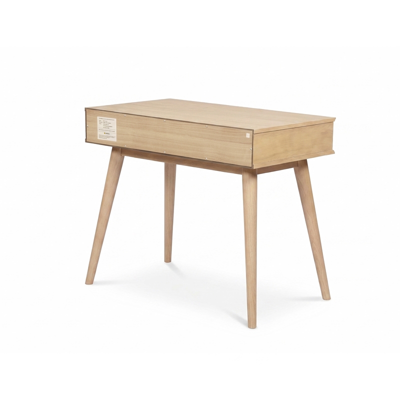 Mid Century Writing Desk One Drawer - Light Oak Finish