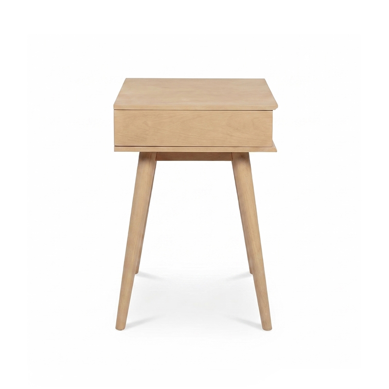 Mid Century Writing Desk One Drawer - Light Oak Finish