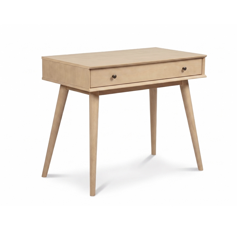 Mid Century Writing Desk One Drawer - Light Oak Finish