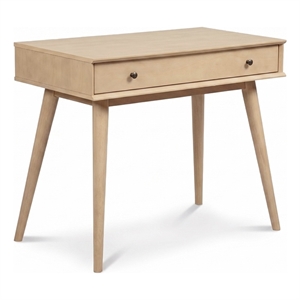Mid Century Writing Desk One Drawer - Light Oak Finish