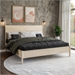 Mid Century Platform Bed King Size - Light Oak Finish