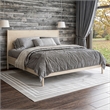 Mid Century Platform Bed King Size - Light Oak Finish
