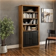 Newport Bookcase with Doors - Mocha with Black Finish